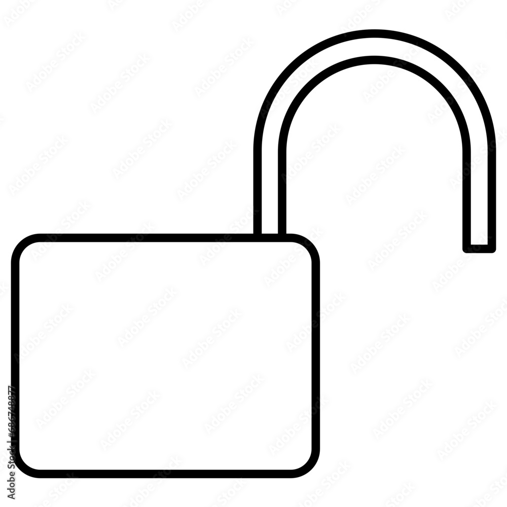 padlock key line icon