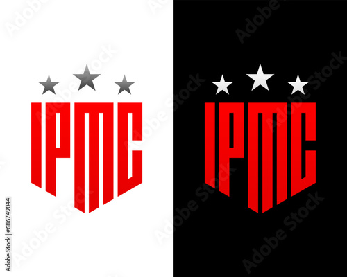IPMC letters monogram sport soccer logo design.