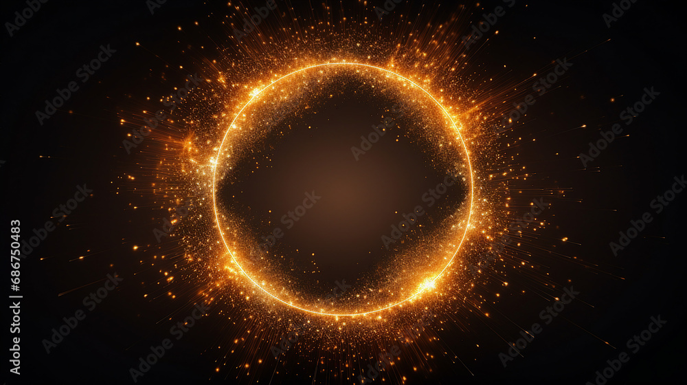 Mesmerizing Abstract Circle of Light: Dynamic Motion Effect with Sparkling Illumination - Beautiful Energy Trails Creating a Vibrant and Dazzling Visual Fantasy. Mesmerizing Abstract Circle of Light: Dynamic Motion Effect with Sparkling Illumination - Beautiful Energy Trails Creating a Vibrant and Dazzling Visual Fantasy.