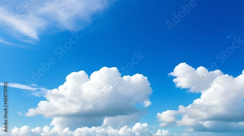 Texture Of The Serene Blue Sky Adorned With Fluffy White Clouds In Nature Background