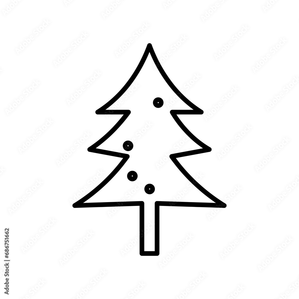 Christmas tree line icon Christmas tree line icon