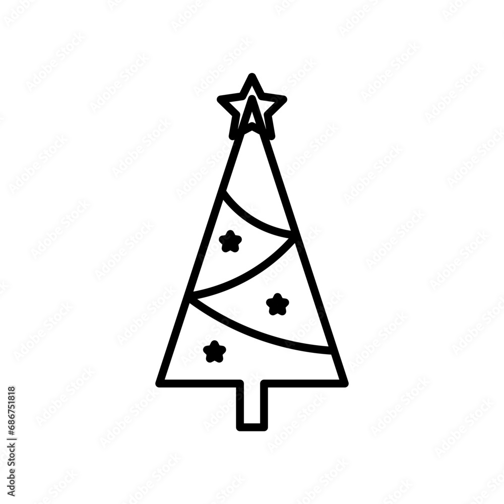 Christmas tree line icon Christmas tree line icon