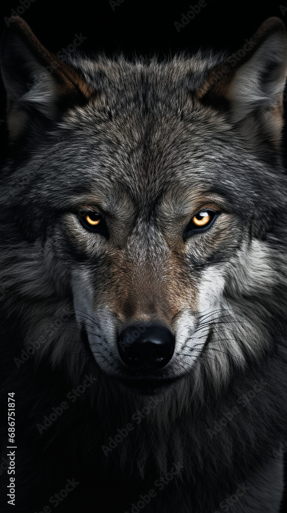 seamless wolf photo design for phone wallpaper created with Generative Ai