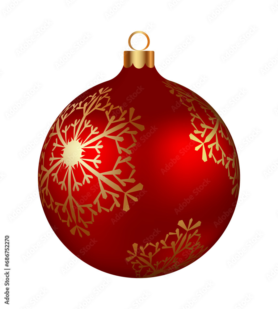 Christmas Decoration Red With Gold Glass Ball Christmas Decoration Red With Gold Glass Ball