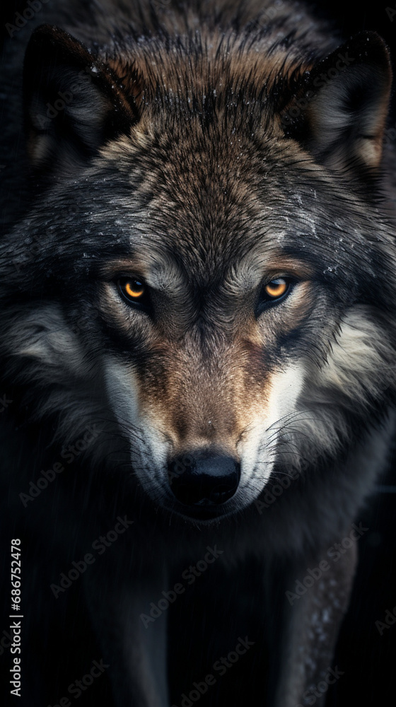 seamless wolf photo design for phone wallpaper created with Generative Ai