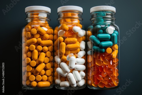 bottles with tablets and capsules