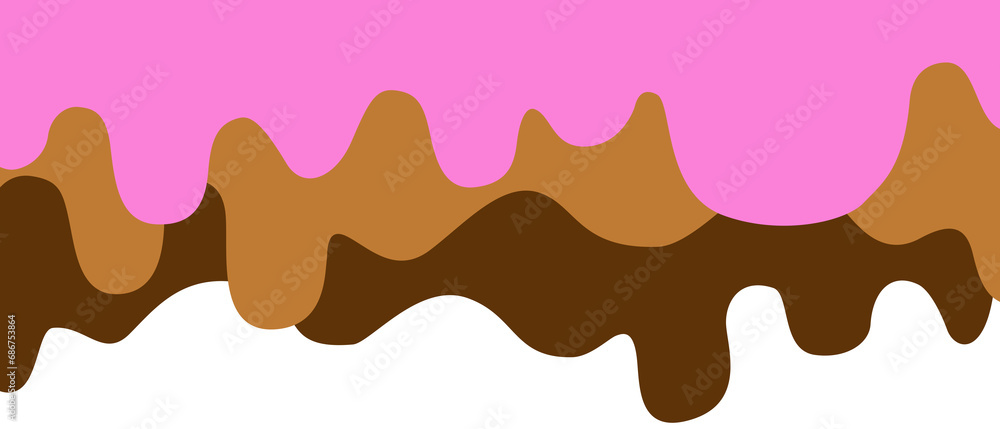 Illustration of delicious melting chocolate without background