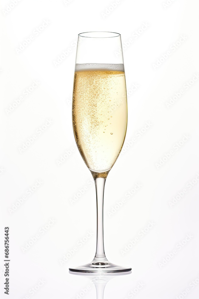 glass of champagne isolated on a white background glass of champagne isolated on a white background