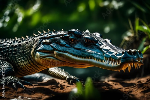 crocodile in watar HD 8k wallpaper stock photographic image-