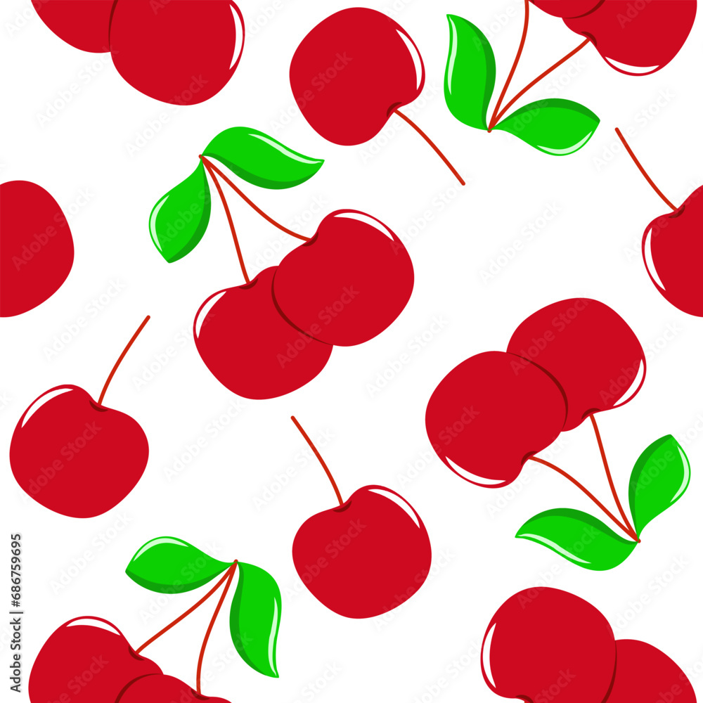 cherry seamless pattern vector to use for wall paper background, gift wrapping paper, fabric, book, note cover and various decorate. cherry seamless pattern vector to use for wall paper background, gift wrapping paper, fabric, book, note cover and various decorate.