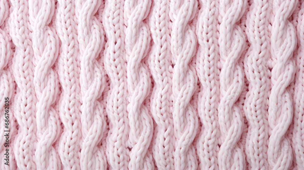 Knitted wool texture background. Close up of white and pink knitted fabric for cozy autumn and Christmas Knitted wool texture background. Close up of white and pink knitted fabric for cozy autumn and Christmas