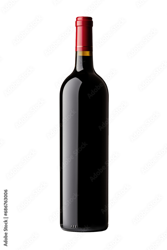 Mockup red wine bottle without label isolated on a clipped PNG transparent background Mockup red wine bottle without label isolated on a clipped PNG transparent background