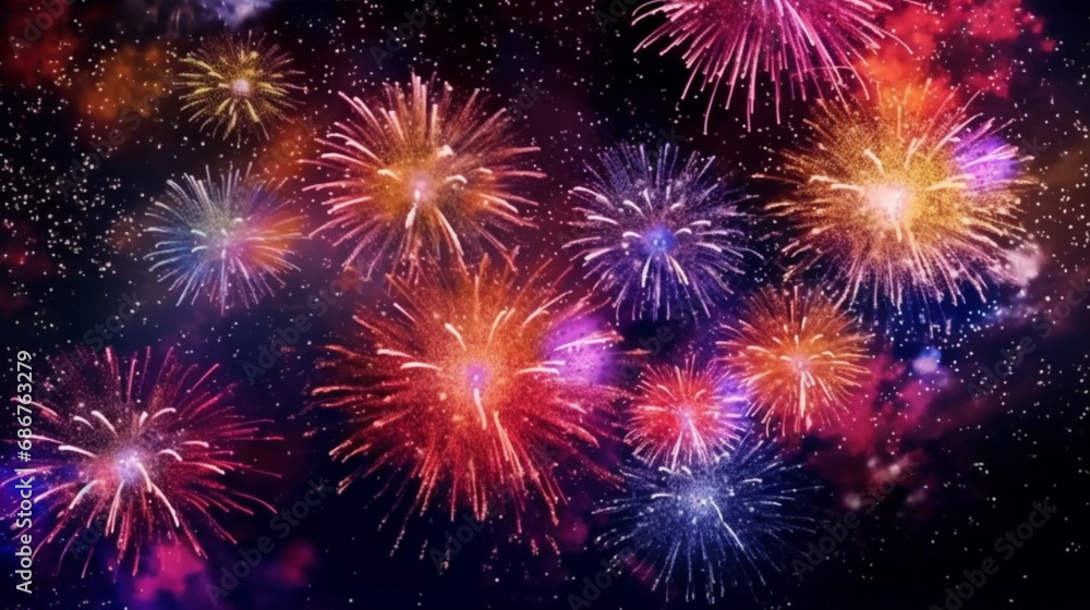 Bunte Silvesternacht: Grafik mit beeindruckendem Feuerwerk