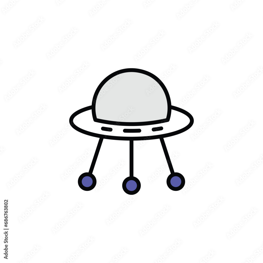 Ufo icon design with white background stock illustration