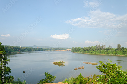 Fototapeta Naklejka Na Ścianę i Meble -  Netravati River at Thumbe in Mangalore, India