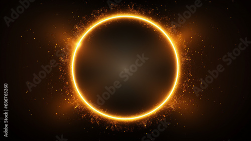 Elegant Gold Circle Light Background: Abstract Glowing Design with Shiny Metallic Texture - Bright and Luminous Pattern for Luxurious, Stylish, and Modern Decoration.