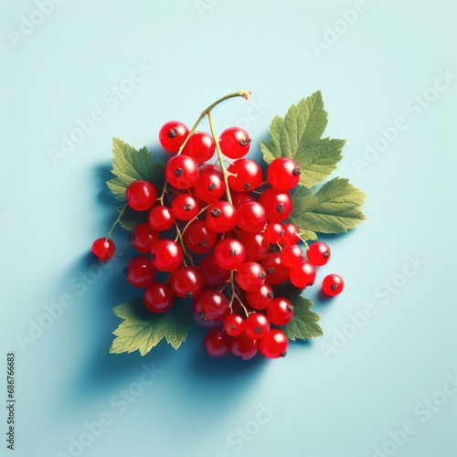 branch of red currant isolated white