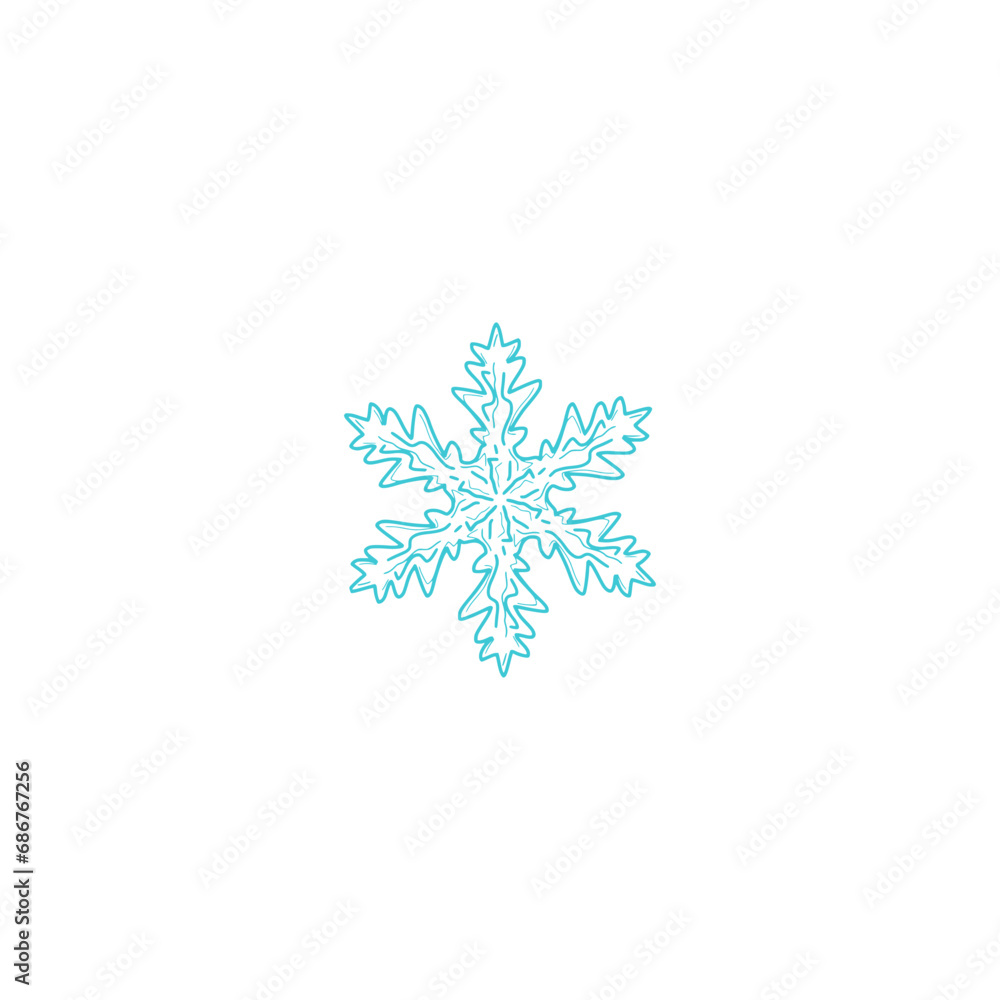 Snowflake sketch icon isolated on white background Snowflake sketch icon isolated on white background