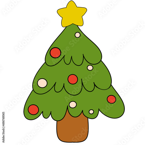 Shape Christmas Tree illustration 