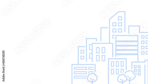 シンプルなビルの並ぶフレーム