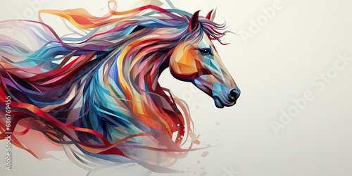 color fantasy seamless geometrical horse of spray paint © Photo And Art Panda