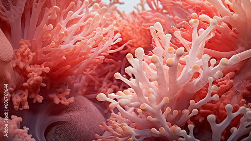 Intricate Details of Vibrant Soft Coral Colonies Background