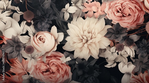  a black and white photo of a woman with a flower in her hair and a black and white photo of a woman with a flower in her hair and a black and white photo.