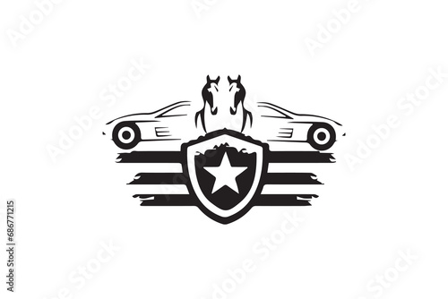 vintage of racing car  united States Logo Design Vector Stock . Made in usa Logo american flag . USA logo . American Flag Logo Patriot shield icon Vector illustration.
