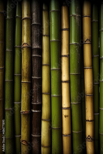 a group of bamboo poles