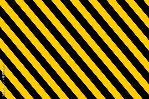 Black and yellow warning stripes diagonal pattern. Vector illustration photo