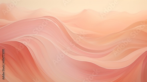 waves in pastel shades of rose and peach  conveying a feeling of gentle serenity.