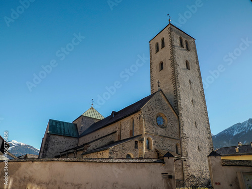 The collegiate church of San Candido, Pusteria valley, South Tyrol Trentino Alto Adige, Italy photo