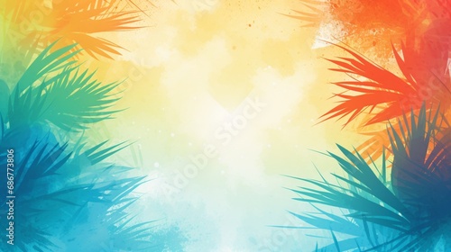 world of color and warmth with this summer-inspired abstract banner header design. The bright and vibrant tropical colors, along with the light gradient iridescent grunge texture © Fahad