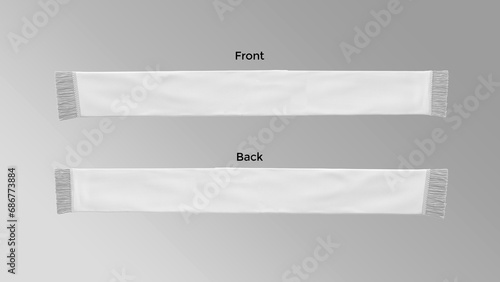 scarf mockup front and back side on grandient white to gray background photo