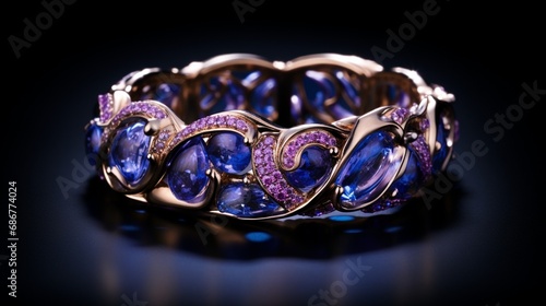 waves of amethyst and sapphire, evoking a cosmic dreamscape.
