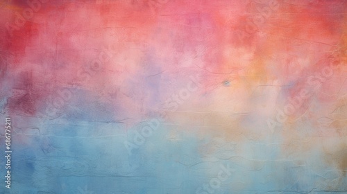 an exquisite textured abstract painting, its surface adorned with rich layers of pink, blue, and orange paint. The interplay of colors and textures is a feast for the eyes.
