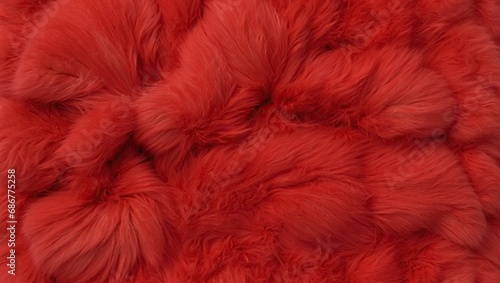 Lush red fur texture with deep, rich tones and a soft, fluffy appearance