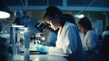 Scientific research: images of students and scientists conducting research in laboratories