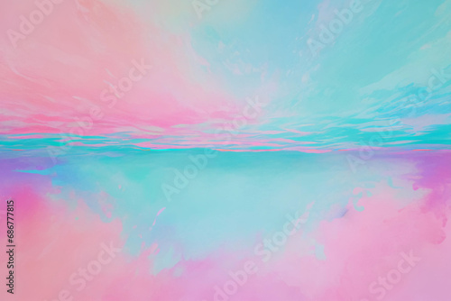 A burst of liquid paint in pink and blue captures the essence of joyful and harmonious abstraction.