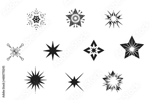 Starburst flower vector set. Sale sticker  price tag  starburst  quality mark  sunburst badges  retro stars. Sun ray frames  Spiral flower  quality signs  sale icon