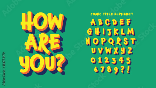 Stylish typography composite alphabet. Easy use design font. Vector display letters suitable for poster headlines, magazines, food shops, snacks, appealing to children and teenagers.