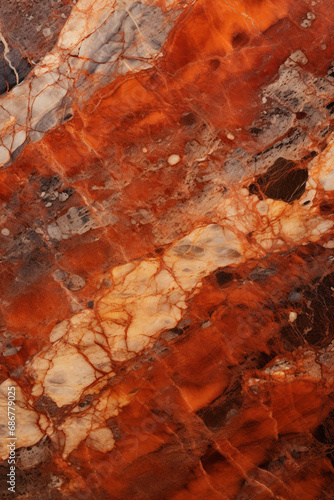 a close up of an orange marble texture, in the style of dark red and silver created with Generative Ai