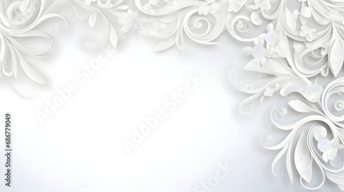  Abstract art beautiful banner white pattern on a white background