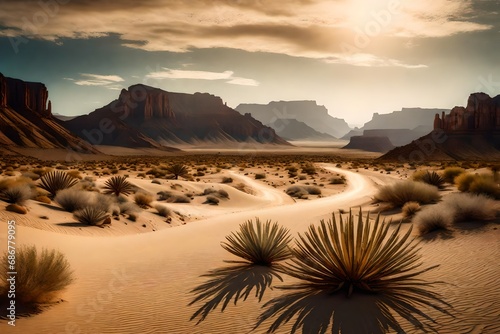 a closeup view of desert landscape photo