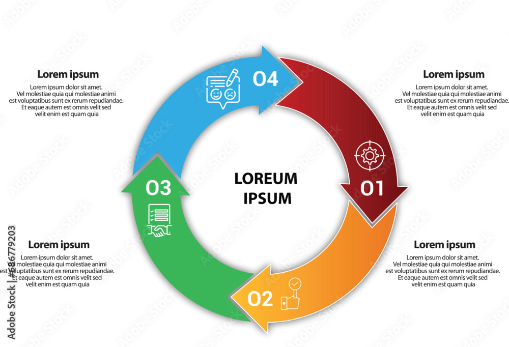 Collection of vector circle chart infographic templates for ...