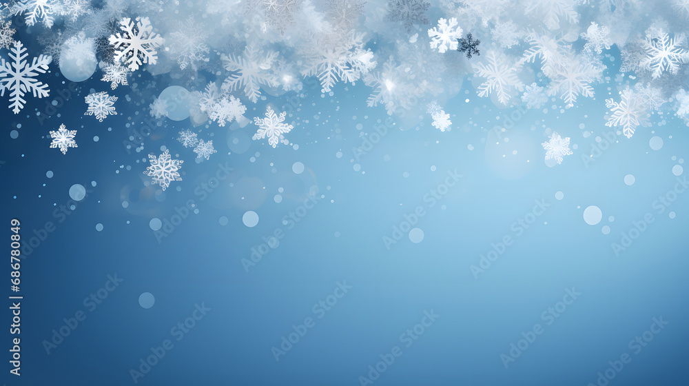Winter banner falling snowflakes on a blue background Winter banner falling snowflakes on a blue background