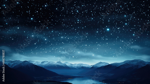 Starry universe stars landscape space background astronomy blue nature dark night sky galaxy © SHOTPRIME STUDIO