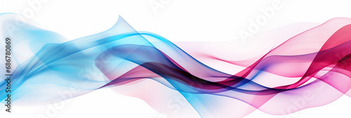 abstract geometric Curve lines on white background, in the style of double exposure, magenta and blue created with Generative Ai