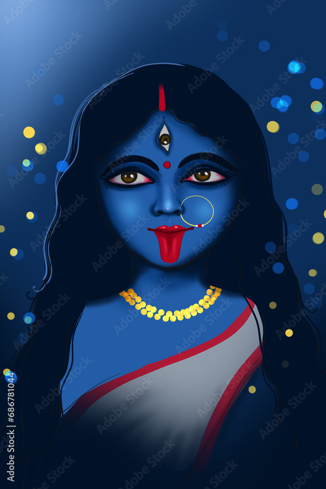 Illustration of God Maa Kali on Diwali Illustration of God Maa Kali on Diwali