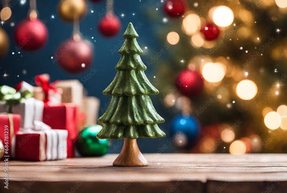 Christmas Background Christmas Tree Bokeh AI Generated